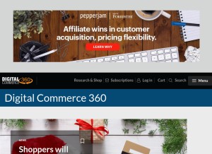 How digitalcommerce360.com looks like on a tablet such as an iPad.