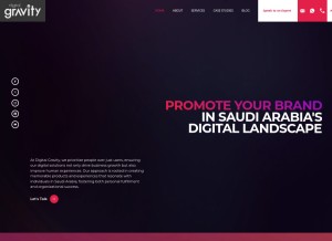 How digitalgravityksa.com looks like on a tablet such as an iPad.