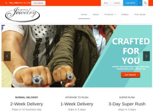 How digitaljewelry.com looks like on a tablet such as an iPad.