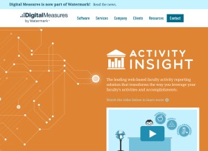 How digitalmeasures.com looks like on a tablet such as an iPad.