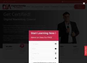 How digitalsandipacademy.com looks like on a tablet such as an iPad.
