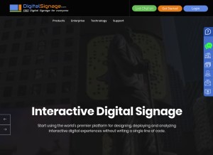 How digitalsignage.com looks like on a tablet such as an iPad.