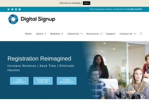 How digitalsignup.net looks like on a tablet such as an iPad.