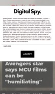 How digitalspy.com looks like on a mobile device such as an iPhone.