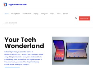How digitaltechbazaar.com looks like on a tablet such as an iPad.