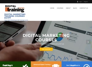 How digitaltrainingegypt.com looks like on a tablet such as an iPad.