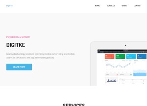 How digitke.com looks like on a tablet such as an iPad.