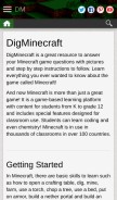 How digminecraft.com looks like on a mobile device such as an iPhone.