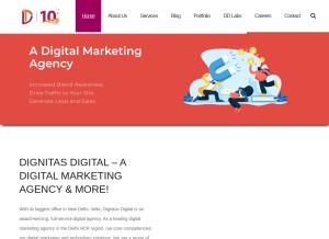 How dignitasdigital.com looks like on a tablet such as an iPad.