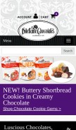 How dilettante.com looks like on a mobile device such as an iPhone.