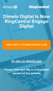 How dimelo.com looks like on a mobile device such as an iPhone.