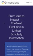 How dimensions.ai looks like on a mobile device such as an iPhone.