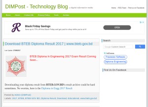 How dimpost.com looks like on a tablet such as an iPad.