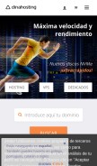How dinahosting.com looks like on a mobile device such as an iPhone.