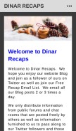 How dinarrecaps.com looks like on a mobile device such as an iPhone.