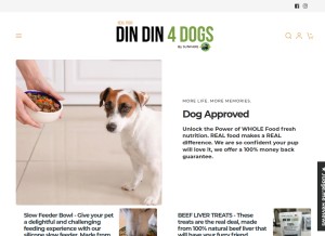 How dindin4dogs.com looks like on a tablet such as an iPad.