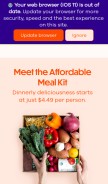How dinnerly.com looks like on a mobile device such as an iPhone.