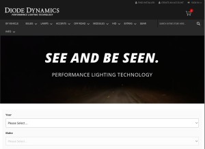 How diodedynamics.com looks like on a tablet such as an iPad.