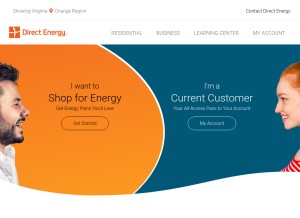 How directenergy.com looks like on a tablet such as an iPad.
