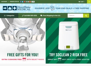 How directhomemedical.com looks like on a tablet such as an iPad.