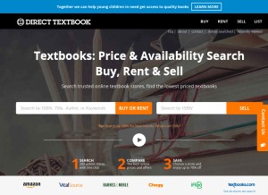 How directtextbook.com looks like on a tablet such as an iPad.