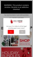 How directvapor.com looks like on a mobile device such as an iPhone.
