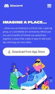 How discord.com looks like on a mobile device such as an iPhone.