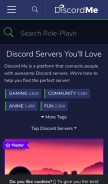How discord.me looks like on a mobile device such as an iPhone.