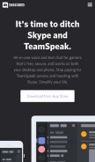 How discordapp.com looks like on a mobile device such as an iPhone.