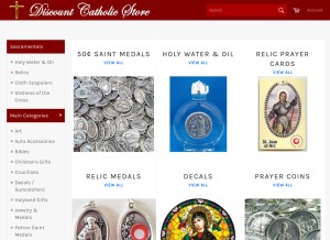 How discountcatholicstore.com looks like on a tablet such as an iPad.