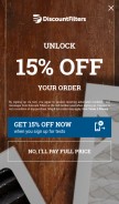 How discountfilters.com looks like on a mobile device such as an iPhone.