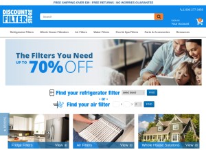 How discountfilterstore.com looks like on a tablet such as an iPad.