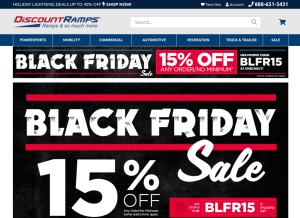 How discountramps.com looks like on a tablet such as an iPad.