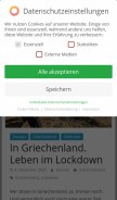 How discoveringtheworld.de looks like on a mobile device such as an iPhone.