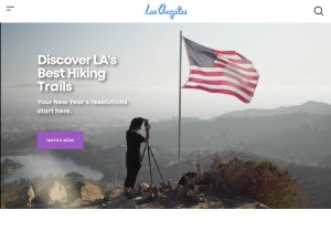 How discoverlosangeles.com looks like on a tablet such as an iPad.