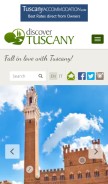 How discovertuscany.com looks like on a mobile device such as an iPhone.
