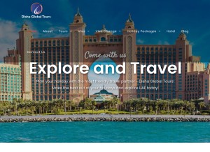 How dishaglobaltours.com looks like on a tablet such as an iPad.