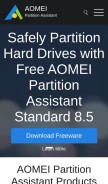 How disk-partition.com looks like on a mobile device such as an iPhone.