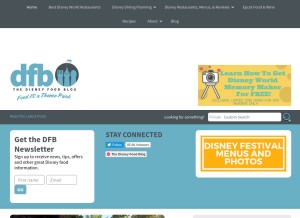 How disneyfoodblog.com looks like on a tablet such as an iPad.