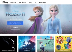 How disneylatino.com looks like on a tablet such as an iPad.