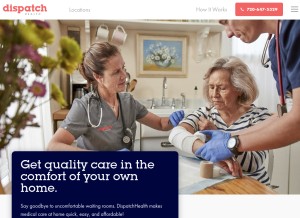 How dispatchhealth.com looks like on a tablet such as an iPad.