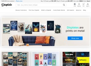 How displate.com looks like on a tablet such as an iPad.