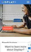 How displayr.com looks like on a mobile device such as an iPhone.