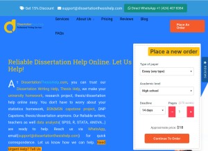 How dissertationthesishelp.com looks like on a tablet such as an iPad.