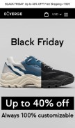 How diverge-sneakers.com looks like on a mobile device such as an iPhone.