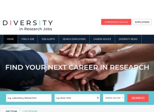 How diversityinresearch.careers looks like on a tablet such as an iPad.