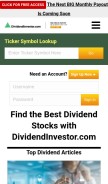 How dividendinvestor.com looks like on a mobile device such as an iPhone.