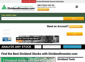 How dividendinvestor.com looks like on a tablet such as an iPad.
