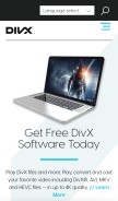 How divx.com looks like on a mobile device such as an iPhone.