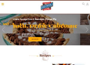 How dixiecrystals.com looks like on a tablet such as an iPad.